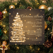 Elegant Kerstmis Bokeh Tree Holiday Party Gold