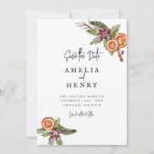 Elegant Kerstmis Bruiloft Save The Date (Voorkant)