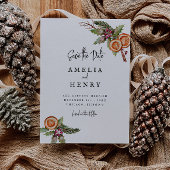 Elegant Kerstmis Bruiloft Save The Date