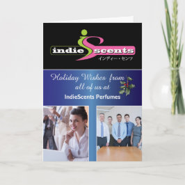 Elegant Kerstmis Business 3 Foto naam en Logo Kaart