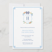 Elegant Kerstmis Citrus Crest Passen getrouwd Brun Kaart (Voorkant)