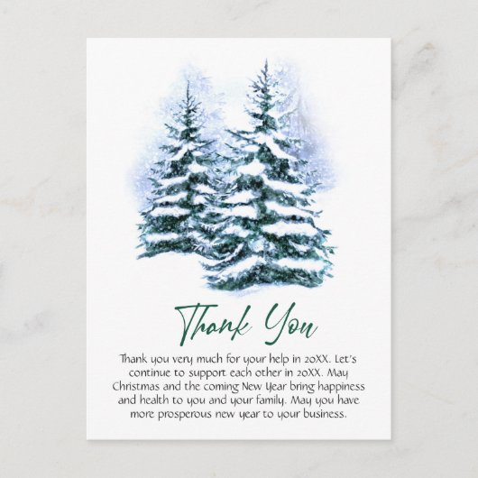 Elegant Kerstmis Corporate Hartelijk dank Briefkaart (Voorkant)