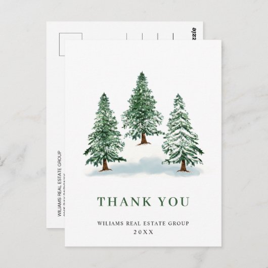 Elegant Kerstmis Corporate Hartelijk dank Briefkaart (Voorkant / Achterkant)