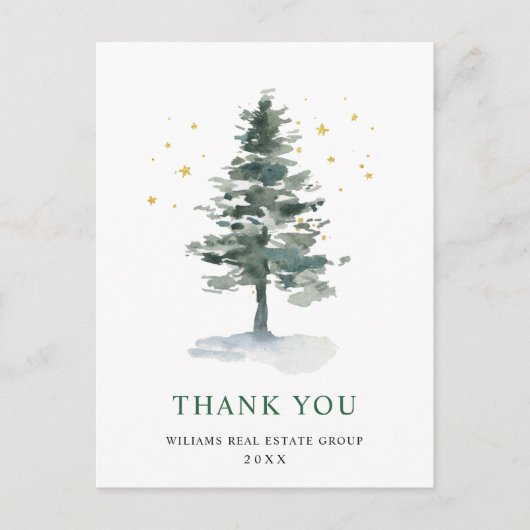 Elegant Kerstmis Corporate Hartelijk dank Briefkaart (Voorkant)