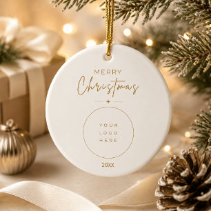 Elegant Kerstmis Custom Logo Bedrijfs- Keramisch Ornament