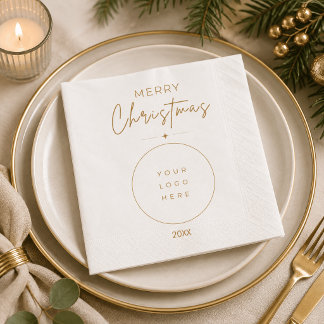 Elegant Kerstmis Custom Logo Bedrijfsmatig Servet