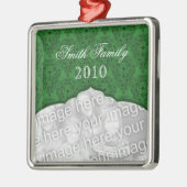 Elegant Kerstmis Damask Premium Square Ornament (Links)