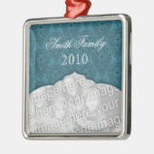 Elegant Kerstmis Damask Premium Square Ornament (Links)