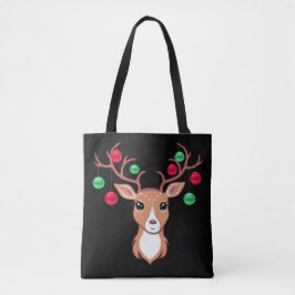 Elegant Kerstmis Deer Canvas tas