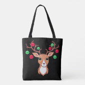 Elegant Kerstmis Deer Canvas tas (Achterkant)