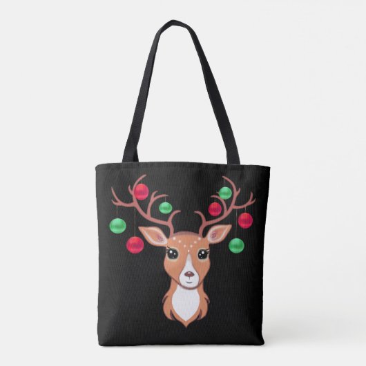 Elegant Kerstmis Deer Canvas tas (Achterkant)