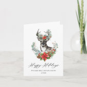 Elegant Kerstmis Deer Corporate Greeting Feestdagen Kaart (Voorkant)