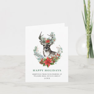 Elegant Kerstmis Deer Corporate Greeting Feestdagen Kaart