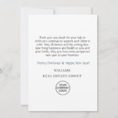 Elegant Kerstmis Deer Pine Tree Corporate Holiday Bedankkaart (Achterkant)