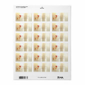 Elegant, Kerstmis, Deer with Santa Hat Etiket (Full Sheet)