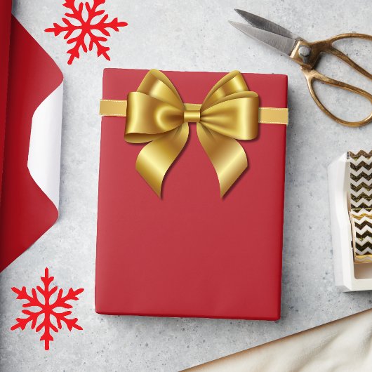 Elegant Kerstmis Effen Rood Cadeaupapier