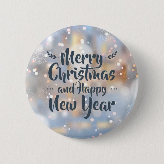 Elegant Kerstmis en gelukkig nieuwjaar | Pin-Butto Ronde Button 5,7 Cm (Voorkant)