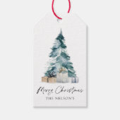 Elegant Kerstmis Favor Cadeaulabel (Voorkant)