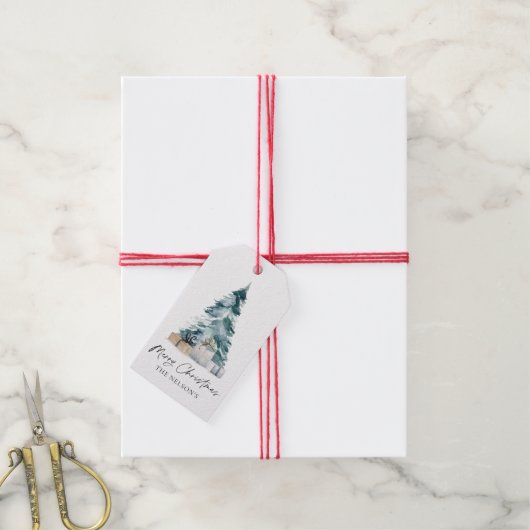 Elegant Kerstmis Favor Cadeaulabel (Met Touw)