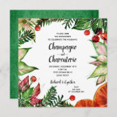 Elegant Kerstmis Floral Charcuterie Invite (Voorkant / Achterkant)