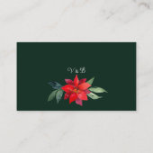 Elegant Kerstmis Floral Green Wedding Reception Informatiekaartje (Achterkant)