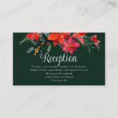 Elegant Kerstmis Floral Green Wedding Reception Informatiekaartje (Voorkant)