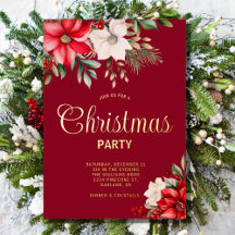Elegant Kerstmis Floral Poinsettia Holiday Party