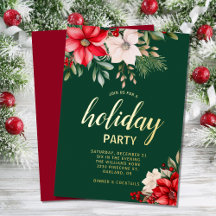 Elegant Kerstmis Floral Poinsettia Holiday Party