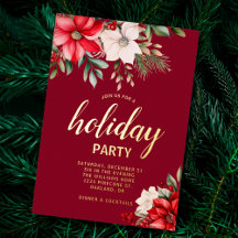 Elegant Kerstmis Floral Poinsettia Holiday Party