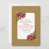 Elegant Kerstmis Floral Poinsettia Holiday Party Kaart (Voorkant)