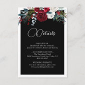 Elegant Kerstmis Floral Roos Holiday Weddenschap Informatiekaartje (Voorkant)