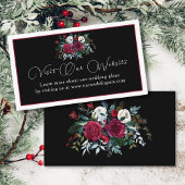 Elegant Kerstmis Floral Roos Holiday Weddenschap Informatiekaartje