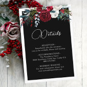 Elegant Kerstmis Floral Roos Holiday Weddenschap Informatiekaartje