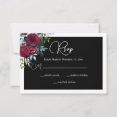Elegant Kerstmis Floral Roos Holiday Weddenschap RSVP Kaartje (Voorkant)
