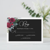 Elegant Kerstmis Floral Roos Holiday Weddenschap RSVP Kaartje (Staand voorkant)
