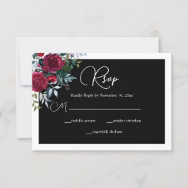 Elegant Kerstmis Floral Roos Holiday Weddenschap RSVP Kaartje