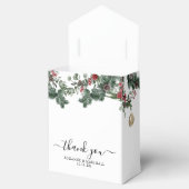 Elegant Kerstmis Floral Winter Wedding Bedankdoosjes (Geopend)
