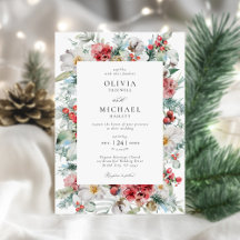 Elegant Kerstmis Floral Winter Wedding
