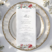 Elegant Kerstmis Floral Winter Wedding Menu