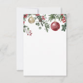 Elegant Kerstmis Floral Winter Wedding RSVP Kaartje (Achterkant)