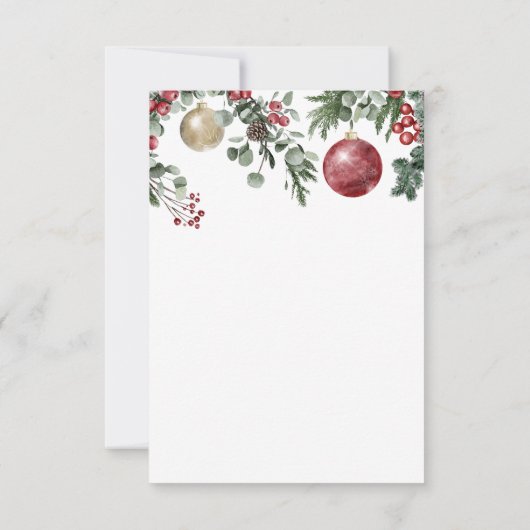 Elegant Kerstmis Floral Winter Wedding RSVP Kaartje (Achterkant)