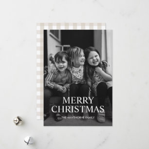 Elegant Kerstmis Foto Feestdagenkaart