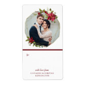 Elegant Kerstmis Geometric Wreatay Holiday Foto Etiket (Voorkant)