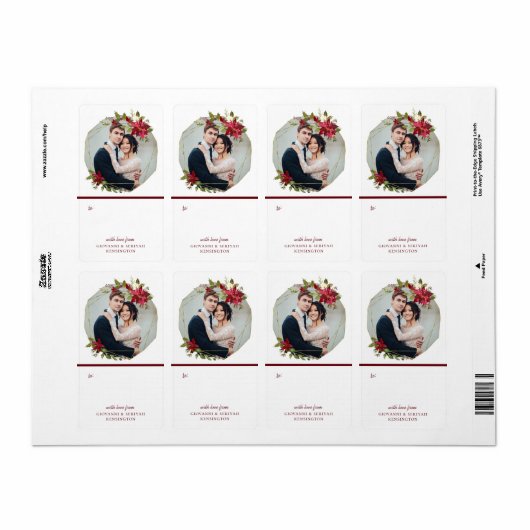 Elegant Kerstmis Geometric Wreatay Holiday Foto Etiket (Full Sheet)