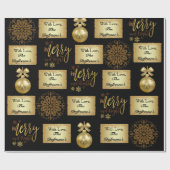 Elegant Kerstmis - Gepersonaliseerde naam Cadeaupapier (Vlak)