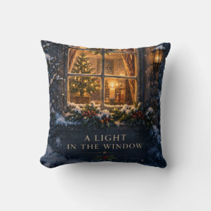 Elegant Kerstmis ,Gezellig Licht in het Raam Winte Kussen