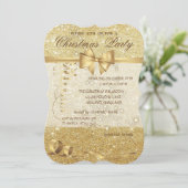 Elegant Kerstmis, Glittery, Corporate Party Kaart (Staand voorkant)