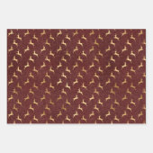Elegant Kerstmis Gold Burgundy Kraft Inpakpapier Vel (Voorkant 2)