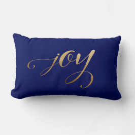 Elegant Kerstmis Gold Holiday Joy Navy Blue Kussen