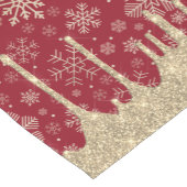 Elegant Kerstmis Gold Snowflake Patroon Korte Tafelloper (Hoek)